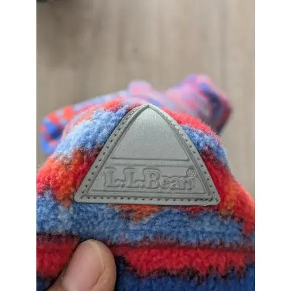 LL Bean Kids  L Mountain Classic Fleece Jacket Medium Boys Full Zip Blue Red - Picture 7 of 11